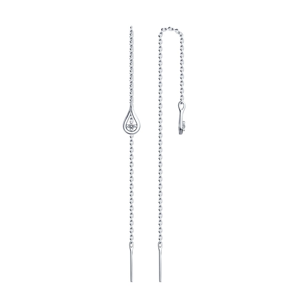

Серьги из серебра с фианитом Diamant 94-123-01438-1, 94-123-01438-1
