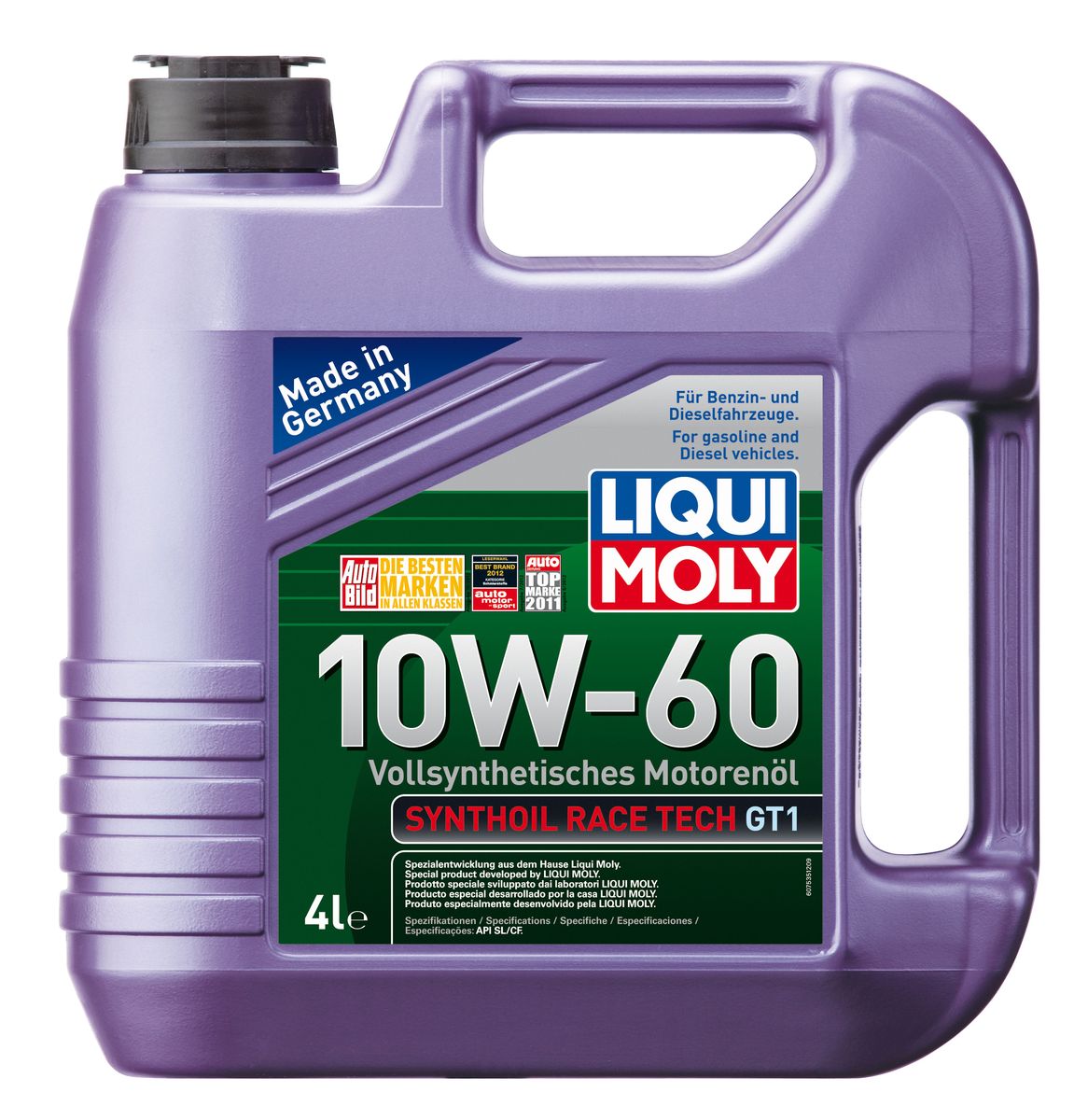 

Моторное масло LIQUI MOLY cинтетическое Synthoil Race Tech Gt1 Sl/Cf А3/В4 10W60 4л