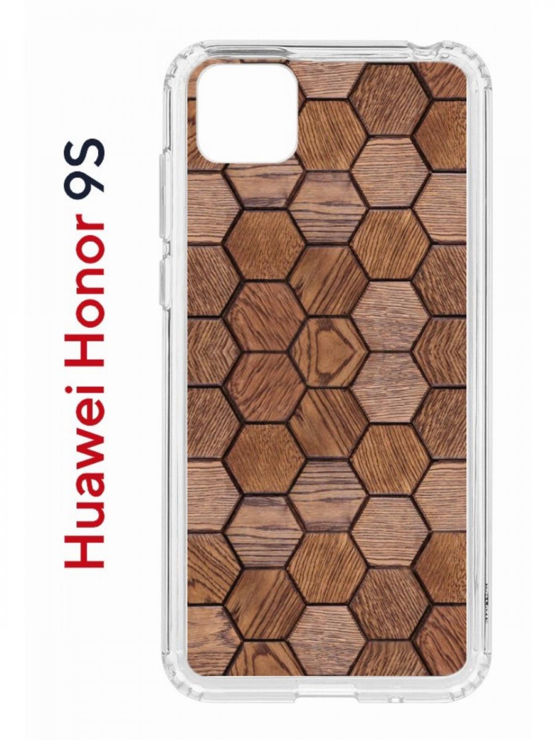 Чехол на Honor 9S, Huawei Y5p 2020 Kruche Print Текстура орех, противоударный бампер