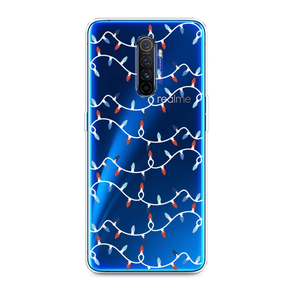 

Чехол на Realme X2 Pro "Разноцветная гирлянда", Белый;красный;синий, 251750-5