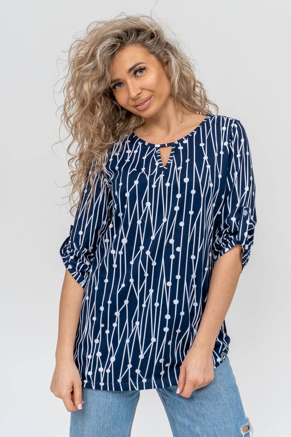 

Блуза женская ТРИКОТАЖ НАТАЛИ 000005404 синяя 60 RU, Синий, 000005404