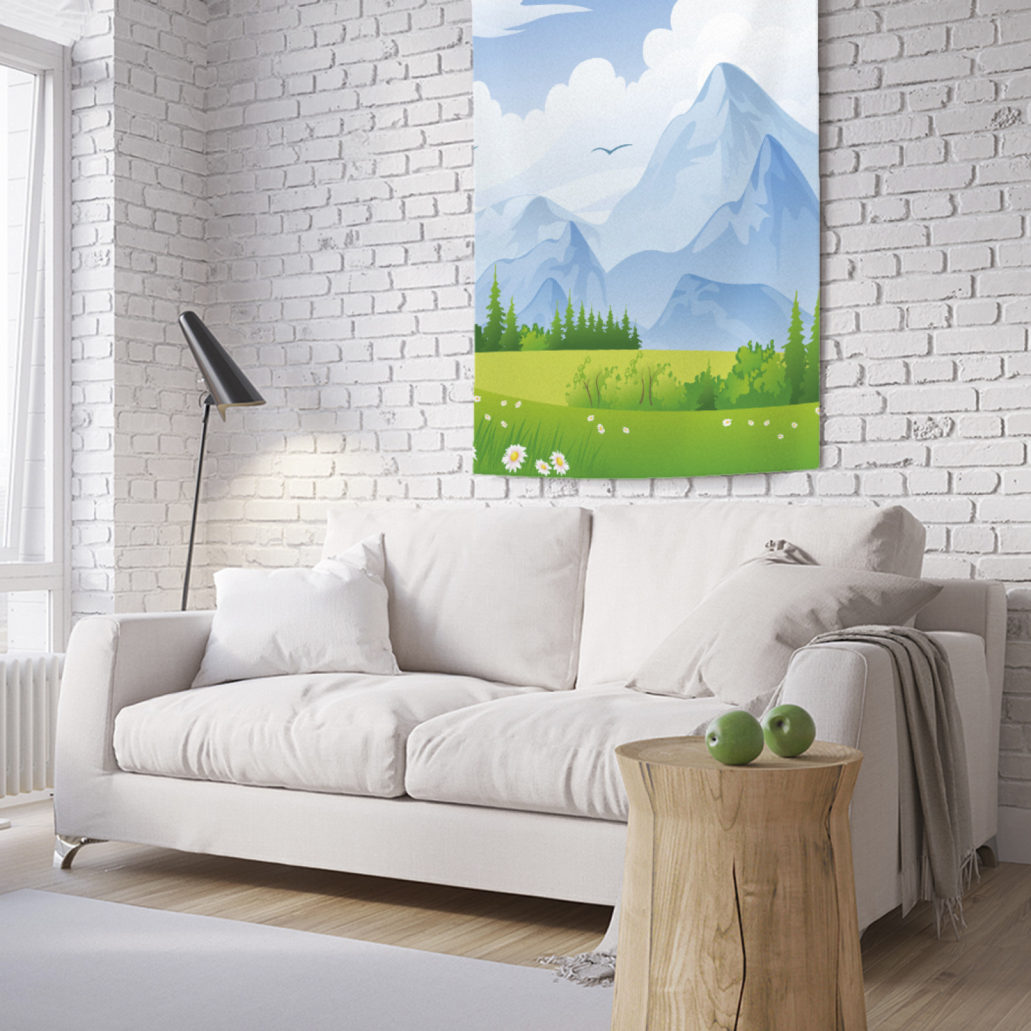 

Вертикальное фотопанно на стену JoyArty Предгорье акварель 100x150 см, Предгорье акварель