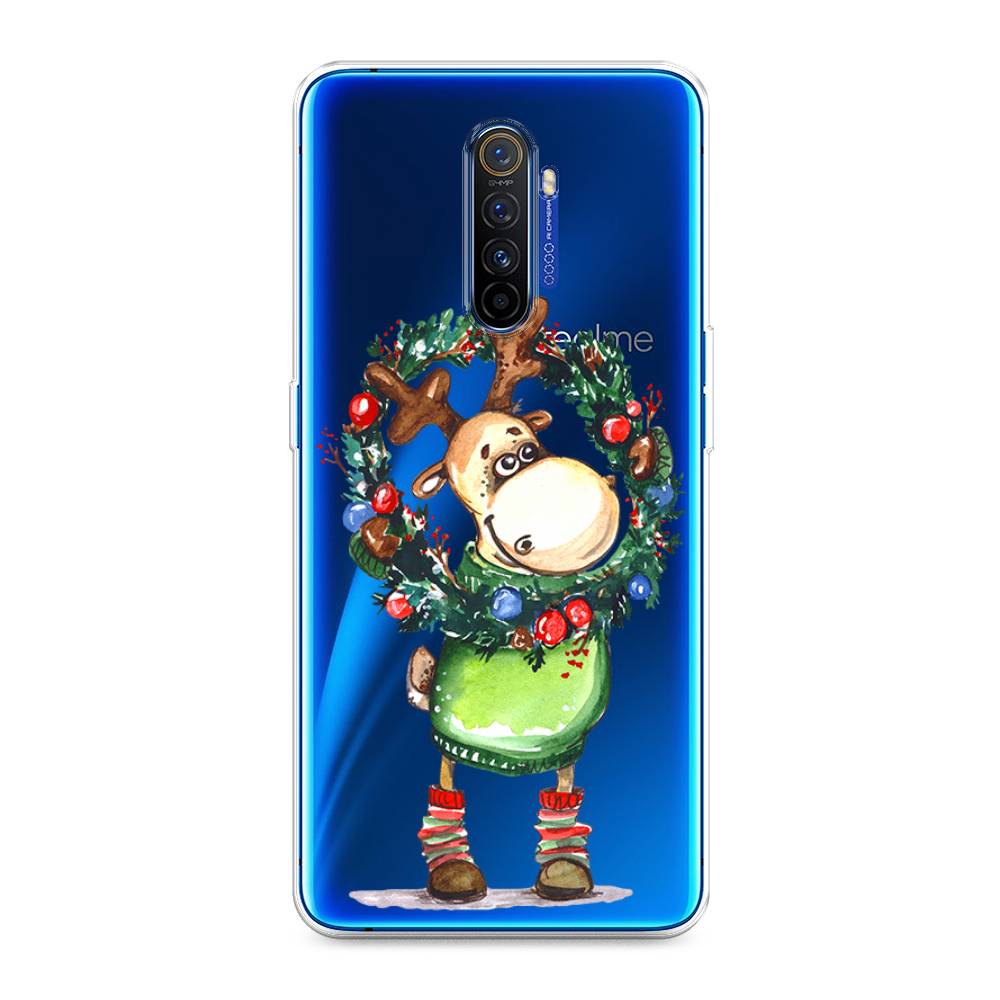 

Чехол на Realme X2 Pro "Олень с новогодним венком", 251750-4