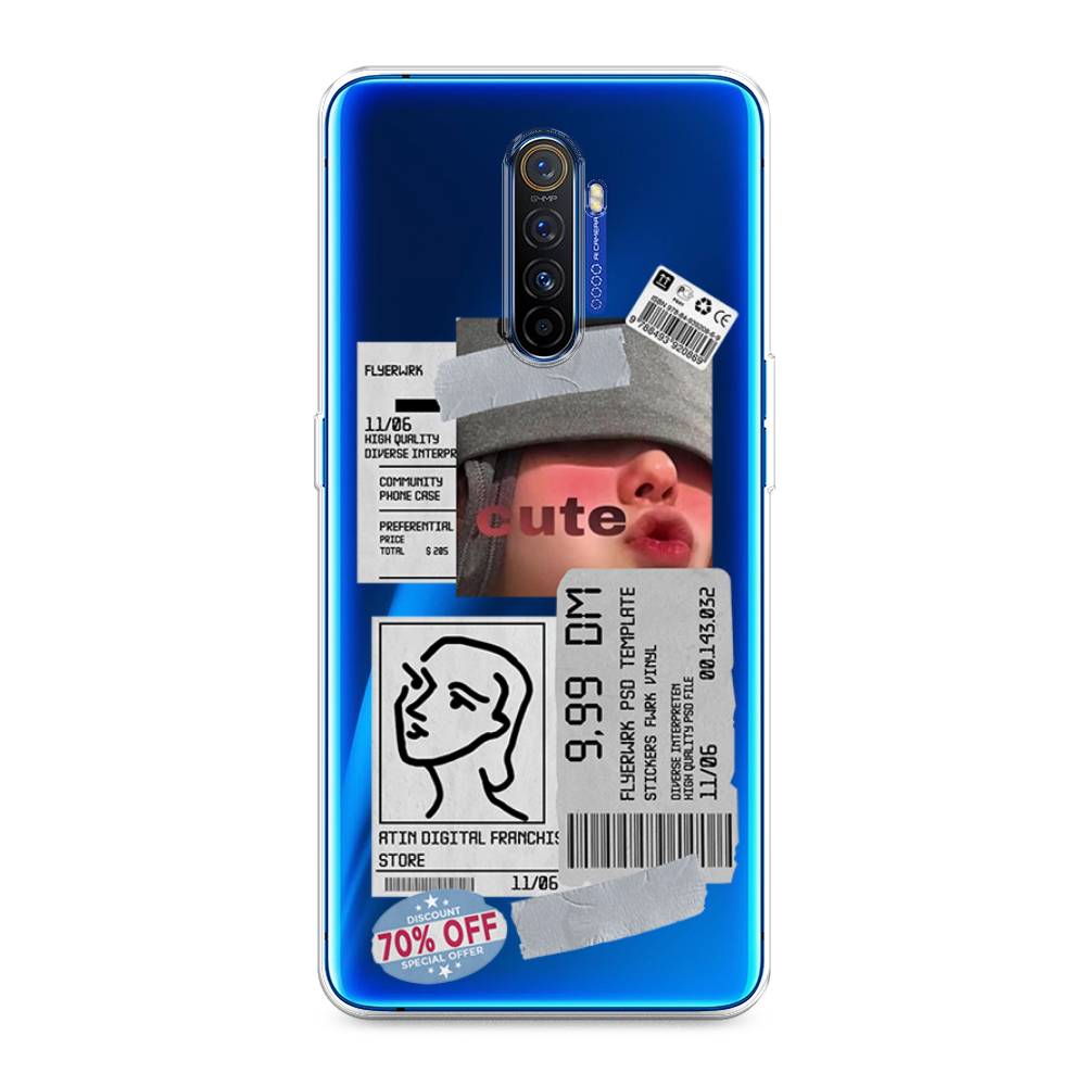 

Чехол на Realme X2 Pro "Cute girl collage", Розовый;серый;голубой, 251750-6