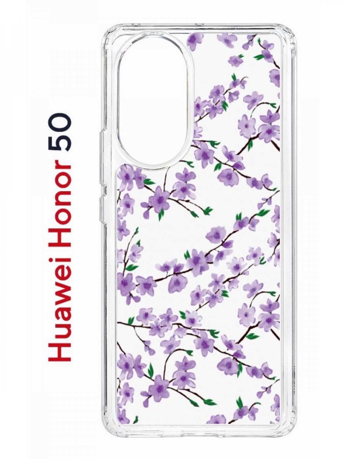 Чехол на Honor 50, Huawei Nova 9 с принтом Kruche Print Сакура, противоударный бампер