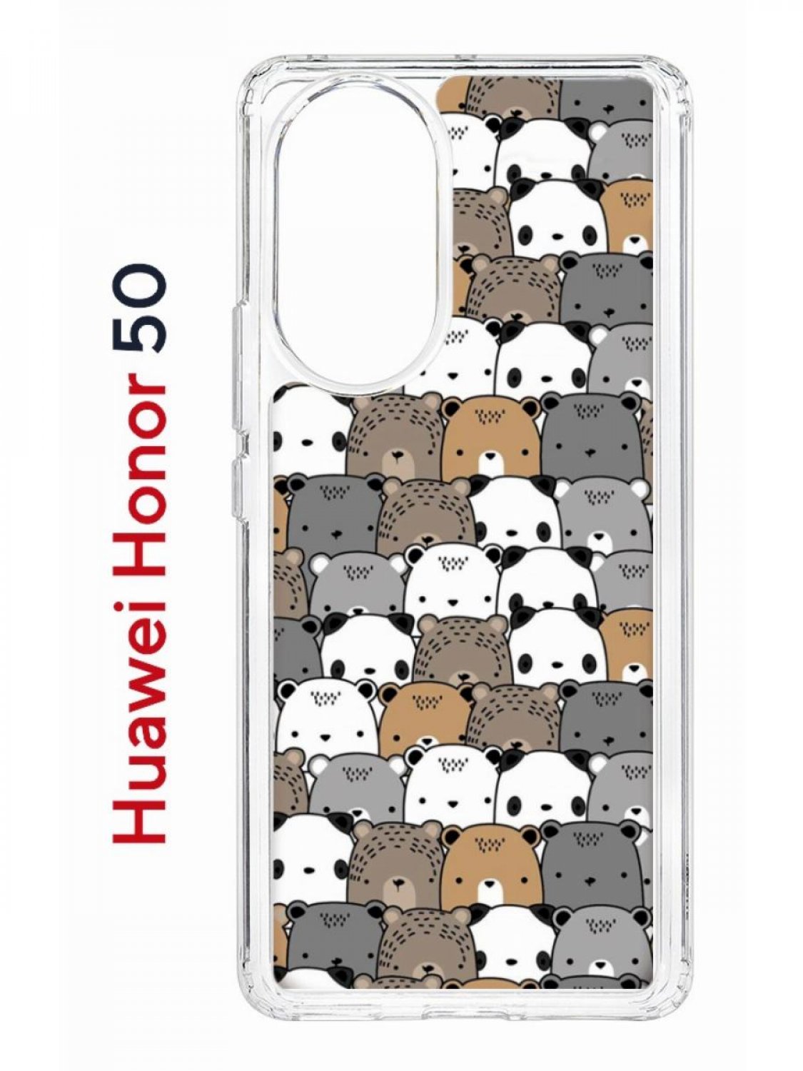 

Чехол на Honor 50, Huawei Nova 9 с принтом Kruche Print Медвежата, противоударный бампер, Прозрачный;серый;белый;коричневый, Хонор 50, Хуавей Нова 9