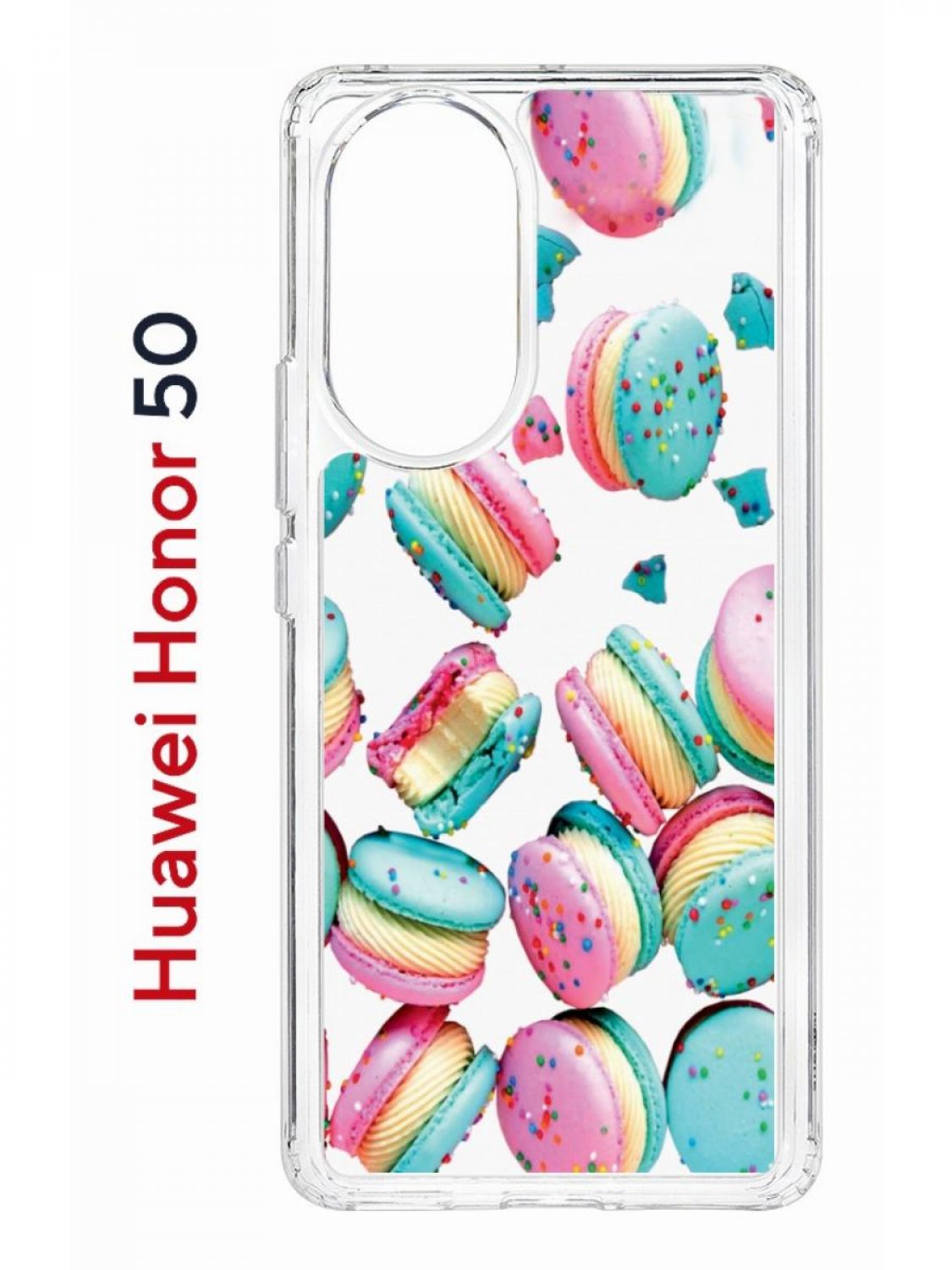 Чехол на Honor 50, Huawei Nova 9 с принтом Kruche Print Макарон, противоударный бампер