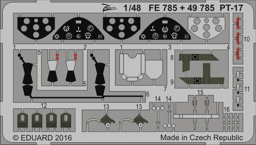 

Фототравление Eduard 49785 PT-17 1/48, Цветной