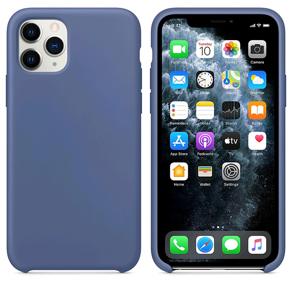 фото Чехол для iphone 11 pro max silicon case 100% org linen blue nobrand