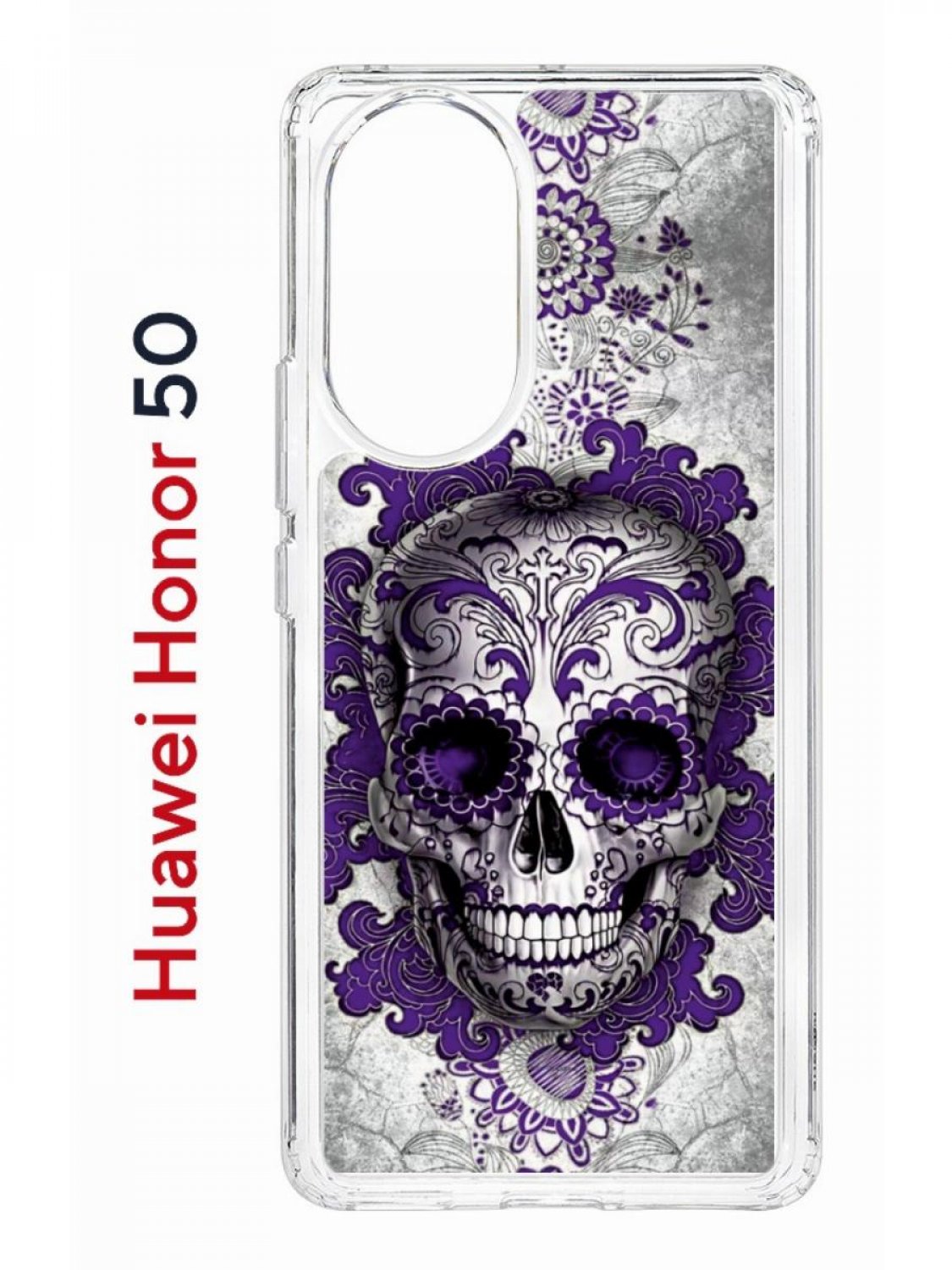 Чехол на Honor 50, Huawei Nova 9 с принтом Kruche Print Sugar Skull, противоударный бампер