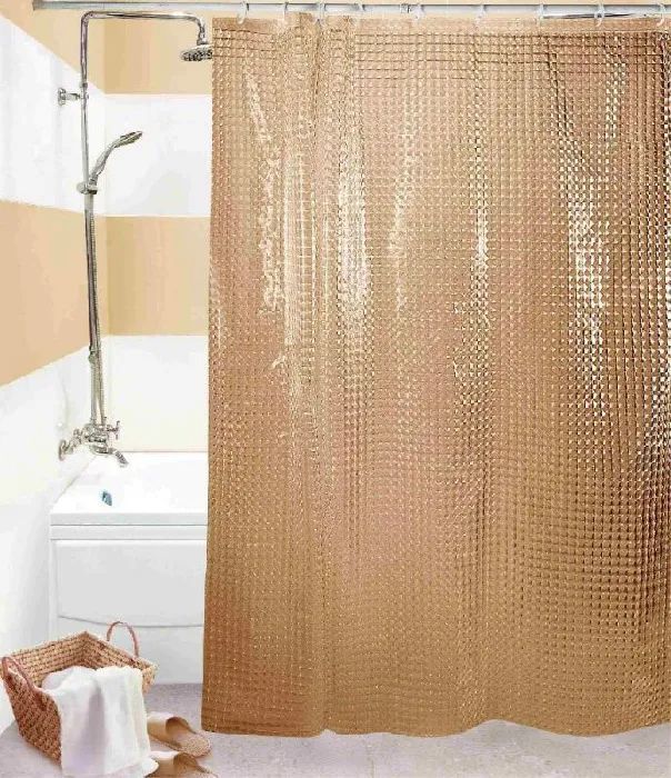 Штора для ванной с 3D эффектом / 180 х 180 см / цвет коричневый