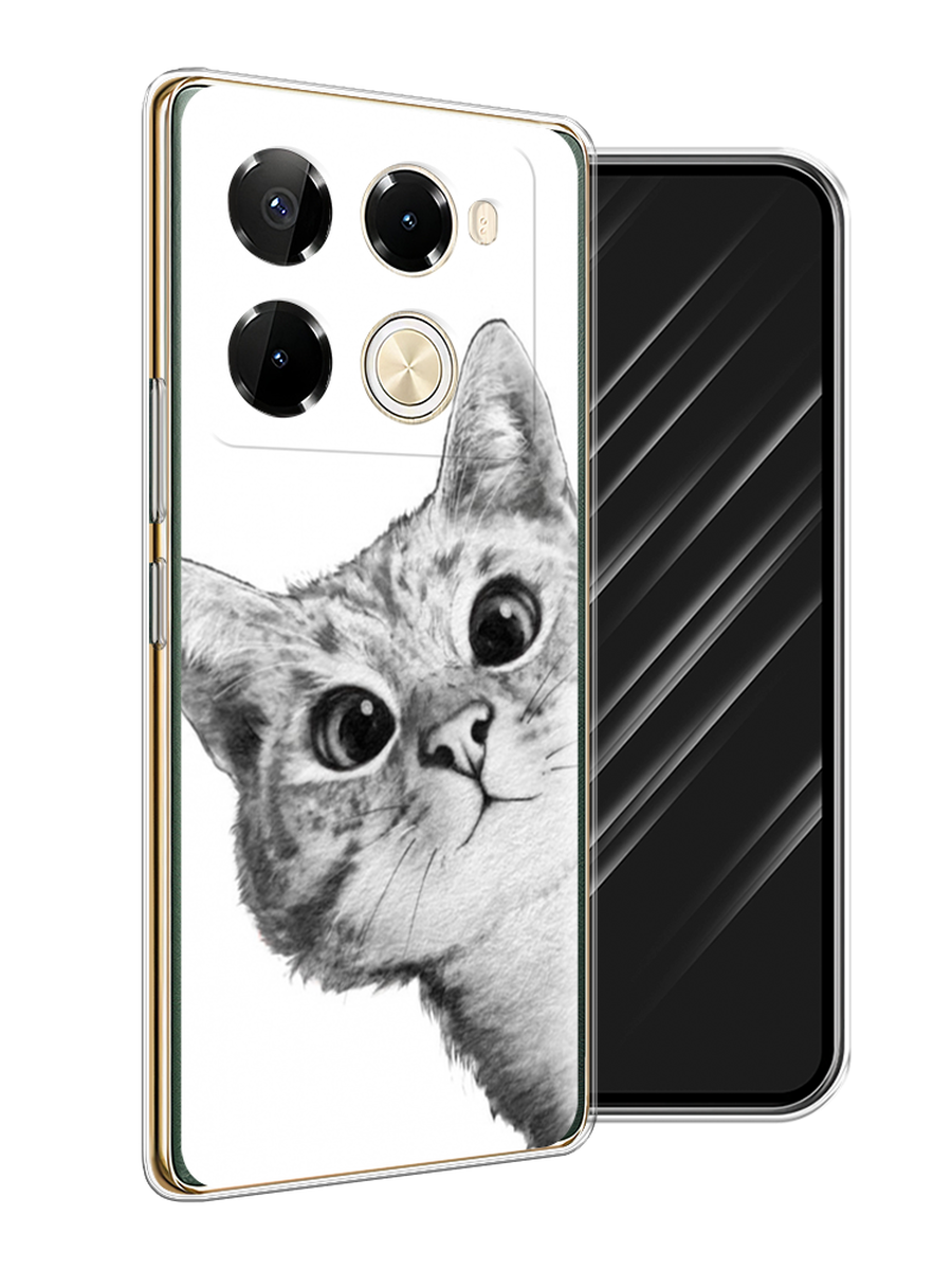 

Чехол Awog на Infinix Note 40 Pro 5G/Note 40 Pro Plus "Кот рисунок черно-белый", Черный, 3106050-1