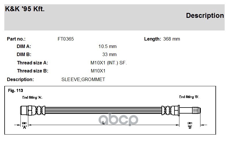 

Шланг Тормозной Передн Volvo: Xc 90 2.5 T/D5/T6 02- K&K арт. FT0365