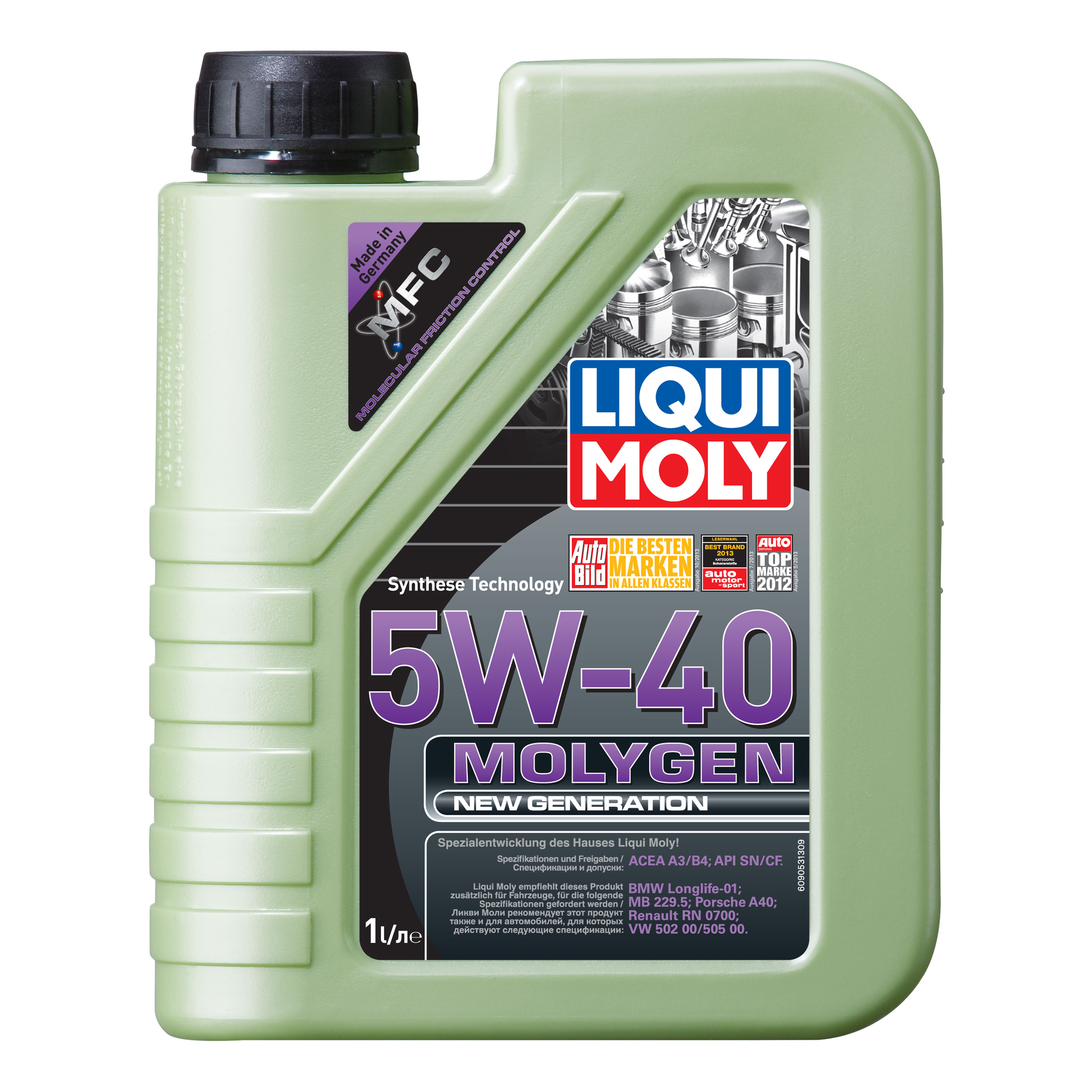 Моторное масло LIQUI MOLY cинтетическое 5W40 Sn/Сf Molygen NeW Generation 1л
