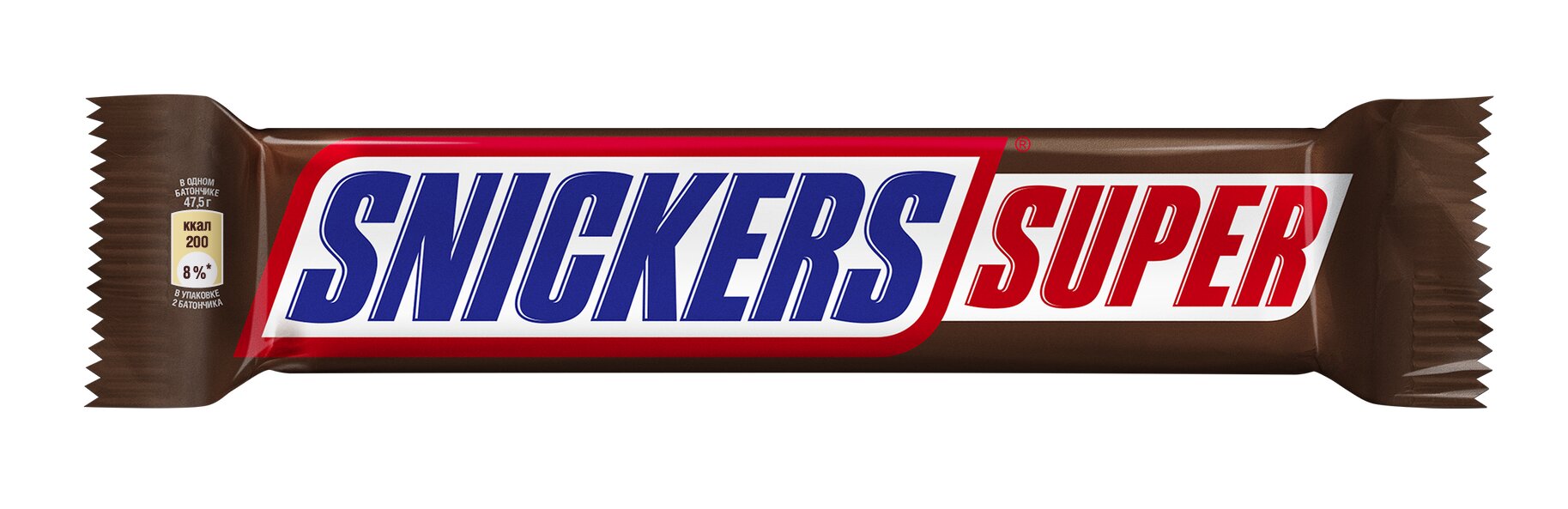 Шоколадный батончик Snickers Super 80 г 110₽