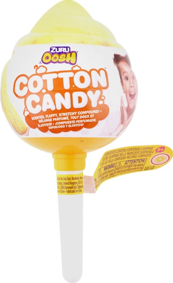Игровой набор Zuru Oosh Cotton Candy Конфета на палочке со сквишем 3 предмета Лимонная