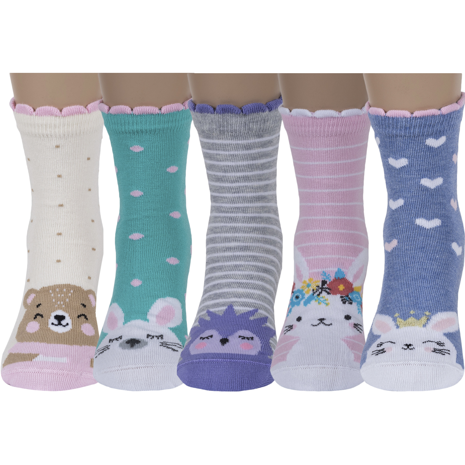 

Носки для девочек Rusocks 5-ДТ-95/1 цв. белый; бирюзовый; голубой; розовый р. 12-14, 5-ДТ-95/1