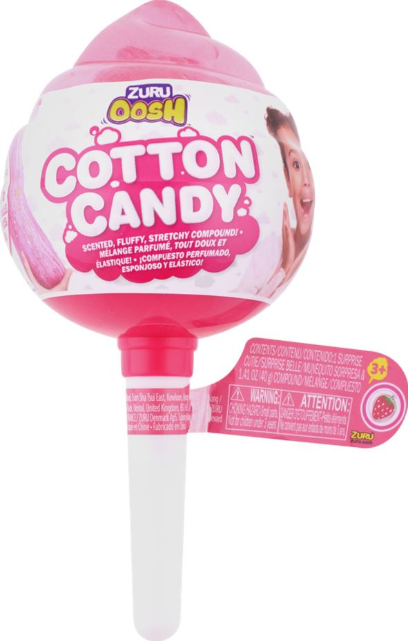 Игровой набор Zuru Oosh Cotton Candy Конфета на палочке со сквишем 3 предмета Клубника