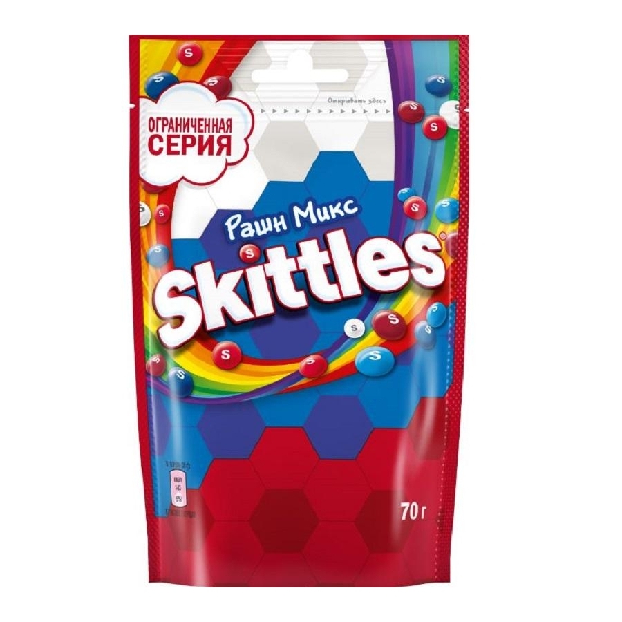 Драже Skittles Russian Mix Фрукты 70 г