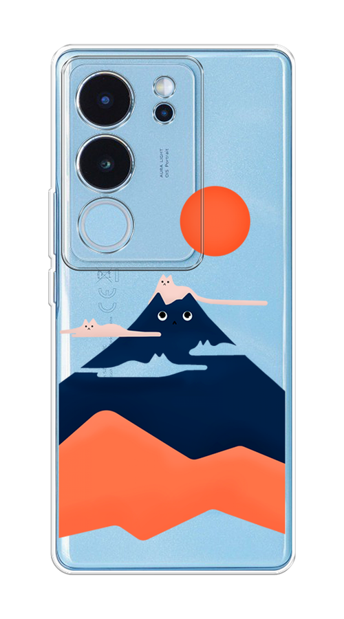

Чехол на Vivo V29 "Кот-гора", Черный;оранжевый, 269350-1