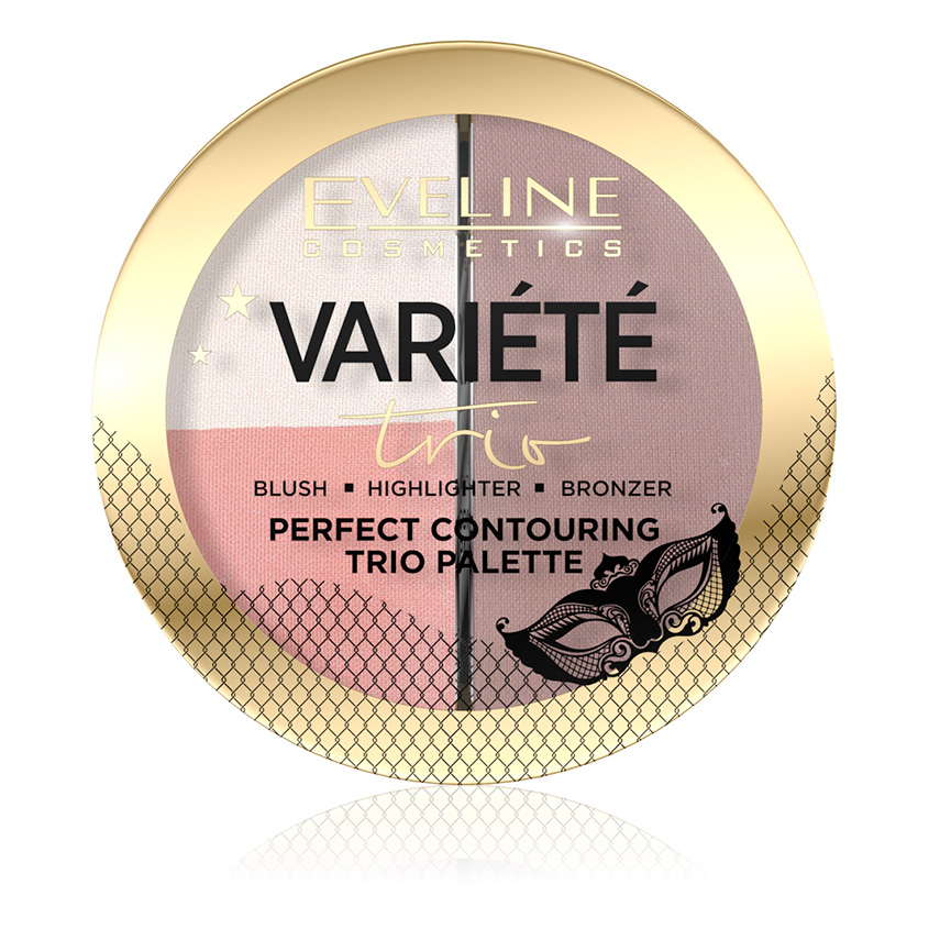 Купить Палетка для контуринга Eveline VARIETE тон 01 light (пудра, румяна, хайлайтер)