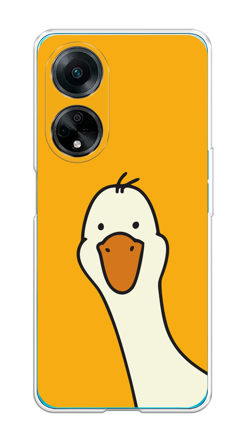 

Чехол на Oppo A98 "Утка на желтом фоне", Желтый;красный, 2514450-1