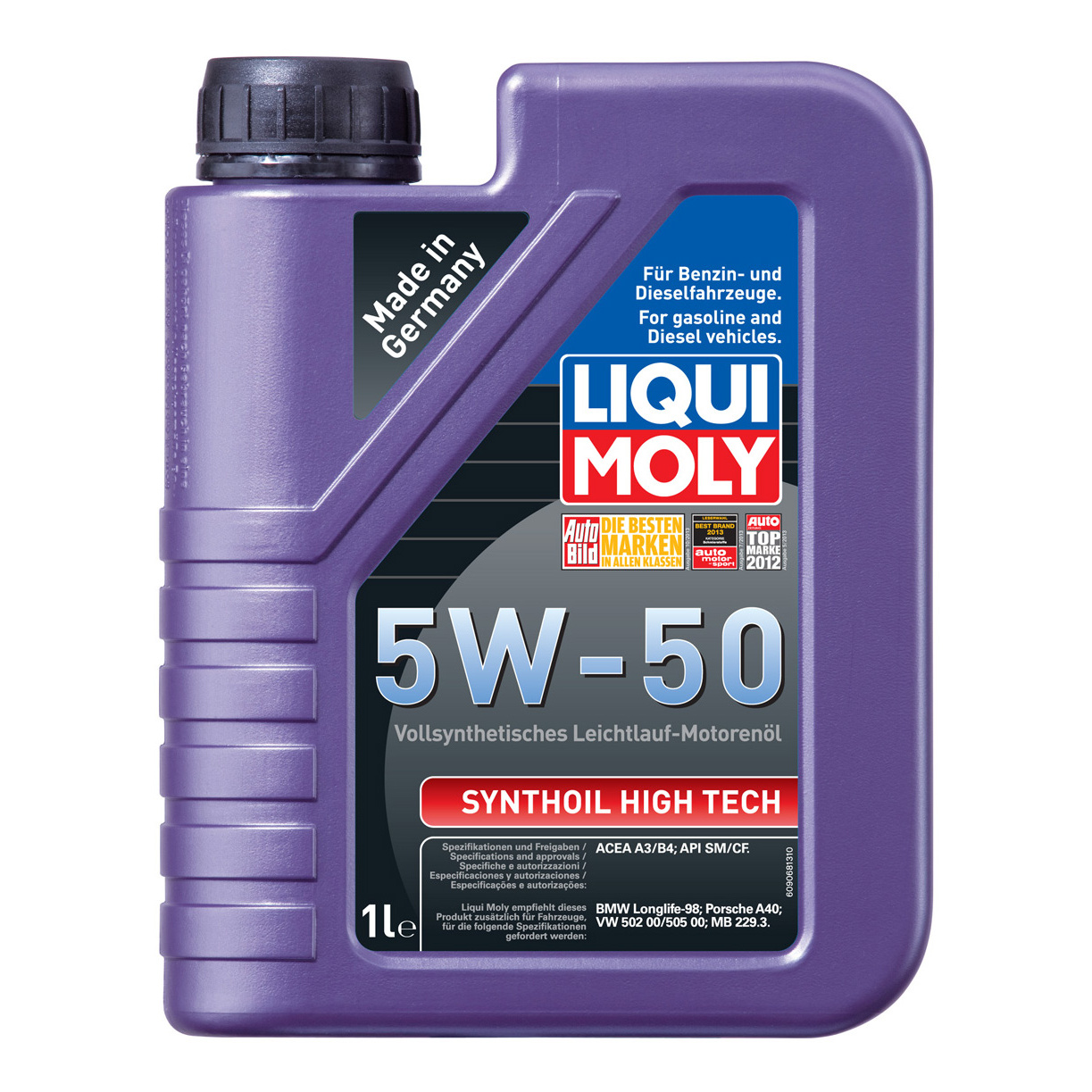 Liqui moly Моторное масло Синтетическое High Tech 5W50 Api Sm,Cf, Acea A3/B4 1л