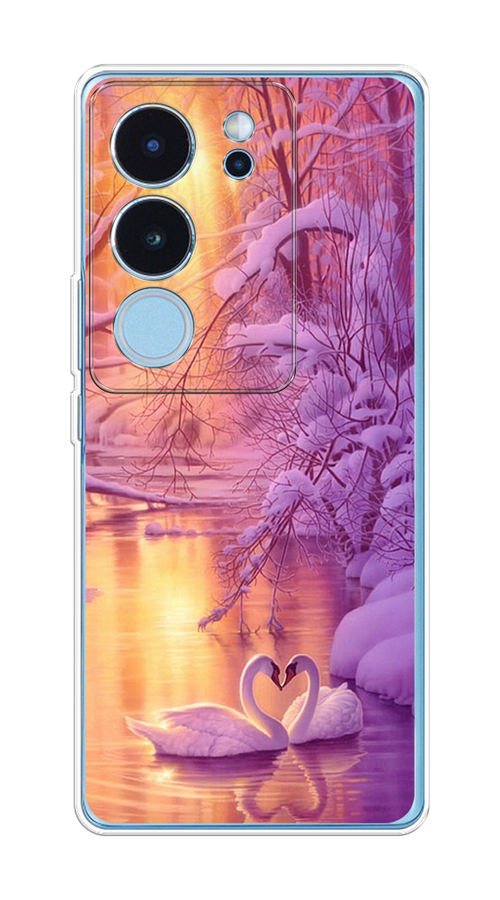 

Чехол на Vivo V29 "Зима 1", Фиолетовый;желтый, 269350-1