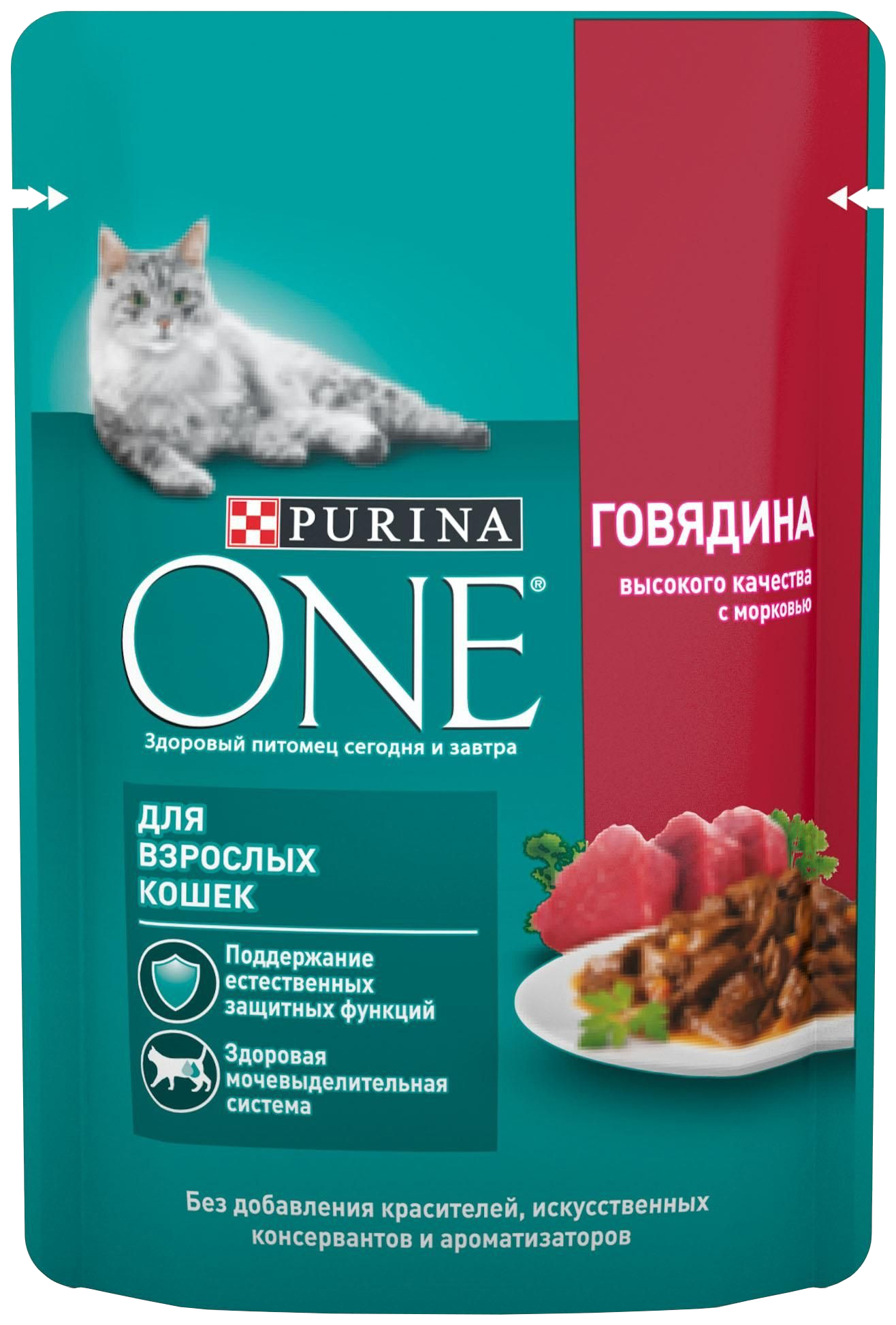 

Влажный корм для кошек Purina One с говядиной и морковью 75 г