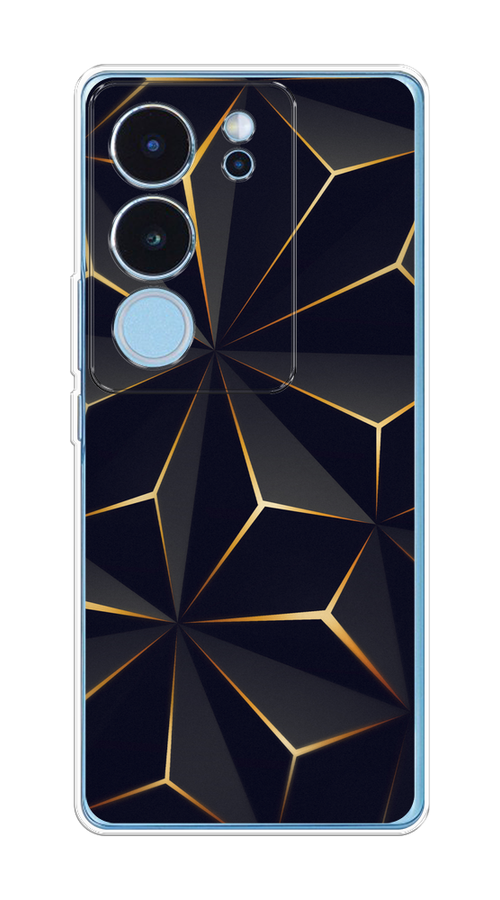 

Чехол на Vivo V29 "Черные полигоны", Золотистый;черный, 269350-1