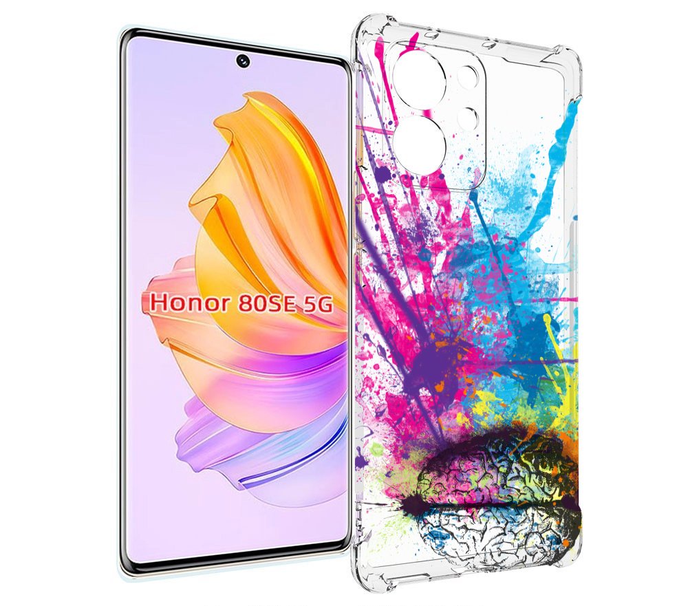 

Чехол MyPads яркий красочный мозг для Honor 80 SE, Прозрачный, Tocco