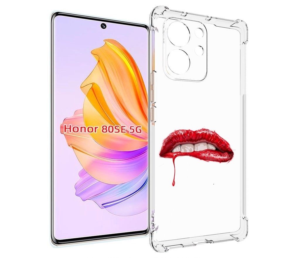 

Чехол MyPads яркие красные губы для Honor 80 SE, Прозрачный, Tocco