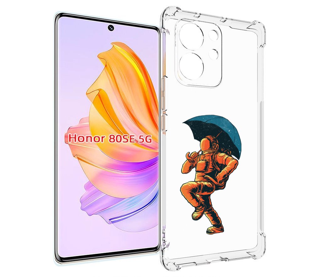 

Чехол MyPads шагающий космонавт с зонтом для Honor 80 SE, Прозрачный, Tocco