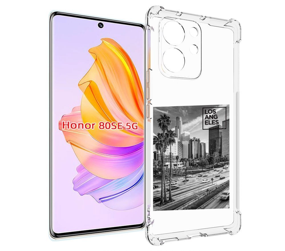 

Чехол MyPads черно белый лос анджелес для Honor 80 SE, Прозрачный, Tocco