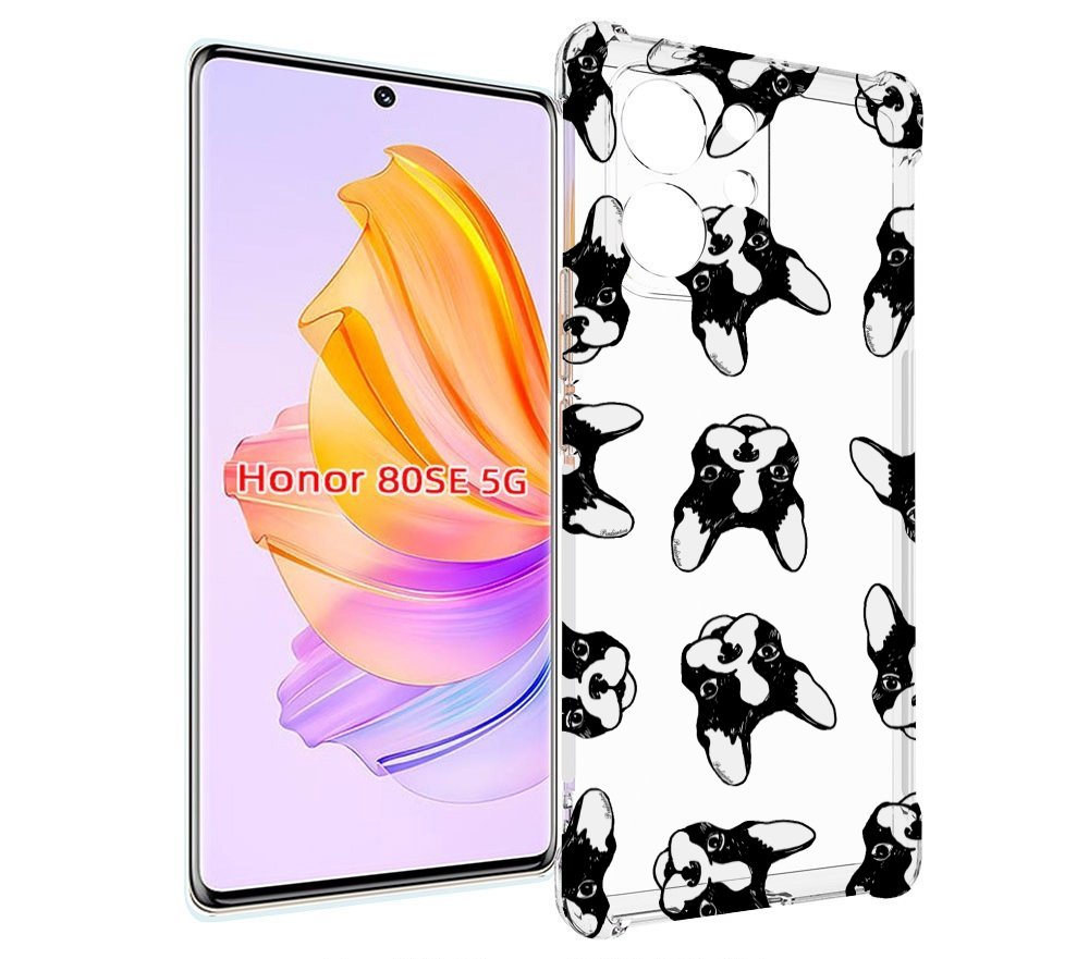 

Чехол MyPads черно белые собачки для Honor 80 SE, Прозрачный, Tocco