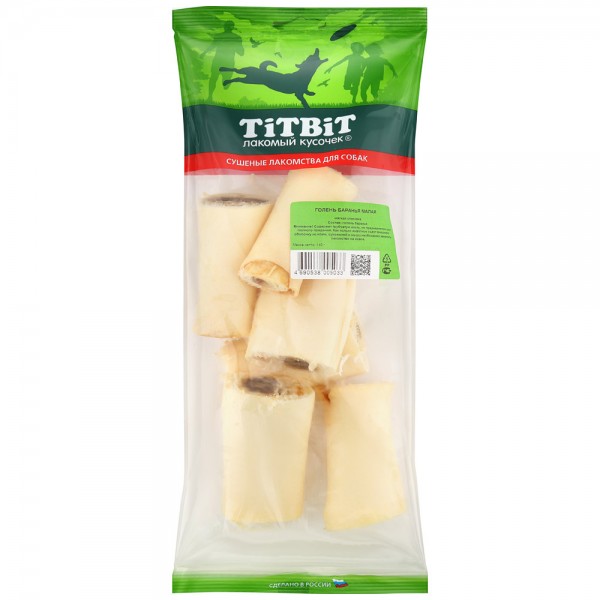 

Лакомство для собак TiTBiT Голень баранья сушеная, 140г, голень баранья сушеная