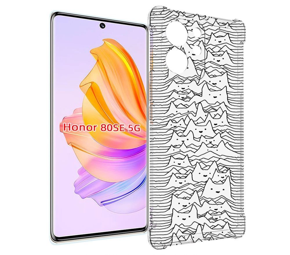 

Чехол MyPads черно белые коты 3D для Honor 80 SE, Прозрачный, Tocco