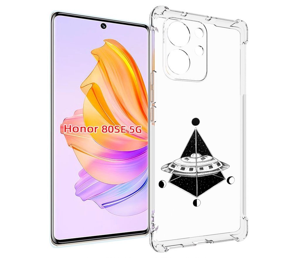 

Чехол MyPads черно белая летающая тарелка для Honor 80 SE, Прозрачный, Tocco