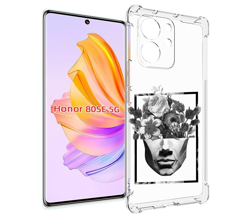 

Чехол MyPads черно белая ваза в абстракции для Honor 80 SE, Прозрачный, Tocco
