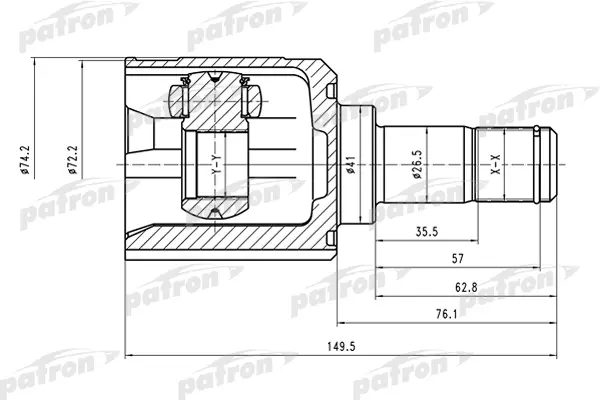 

ШРУС внутренний правый 25x41x29 MITSUBISHI LANCER CS 00-09 PATRON PCV1528