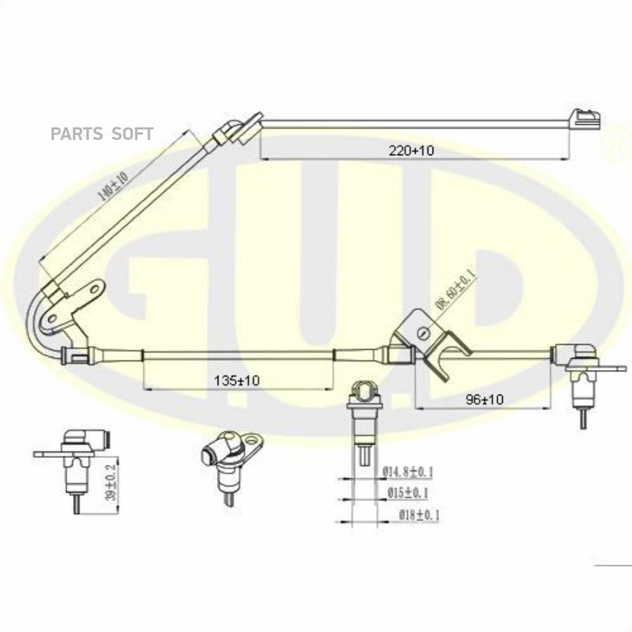 Датчик Abs Задн Mazda 626 Прав G.U.D арт. GABS02021