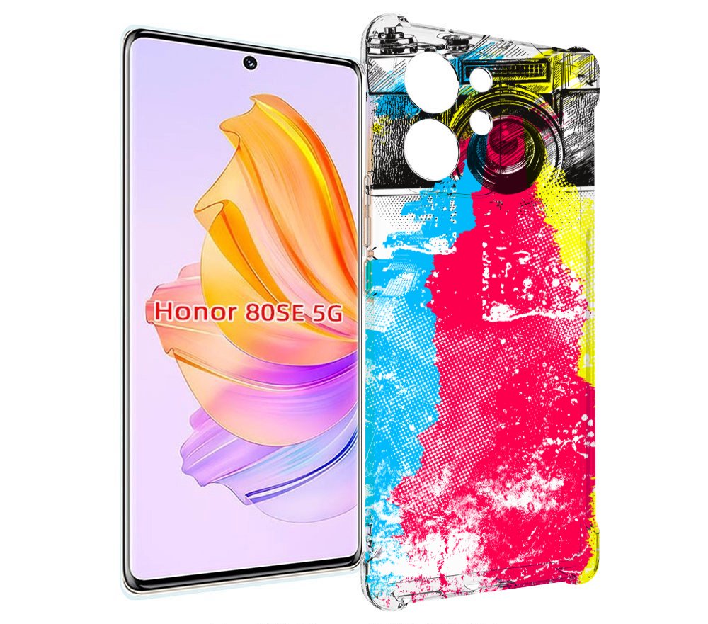 

Чехол MyPads цветной фотоаппарат для Honor 80 SE, Прозрачный, Tocco