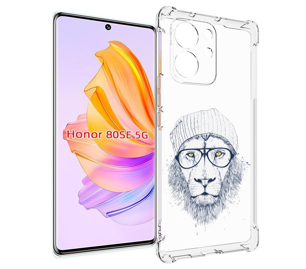 

Чехол MyPads хиппи лев для Honor 80 SE, Прозрачный, Tocco