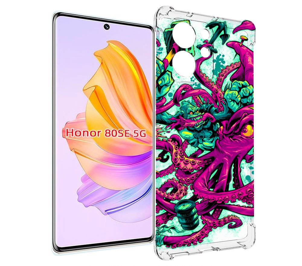

Чехол MyPads фиолетовый кракен для Honor 80 SE, Прозрачный, Tocco