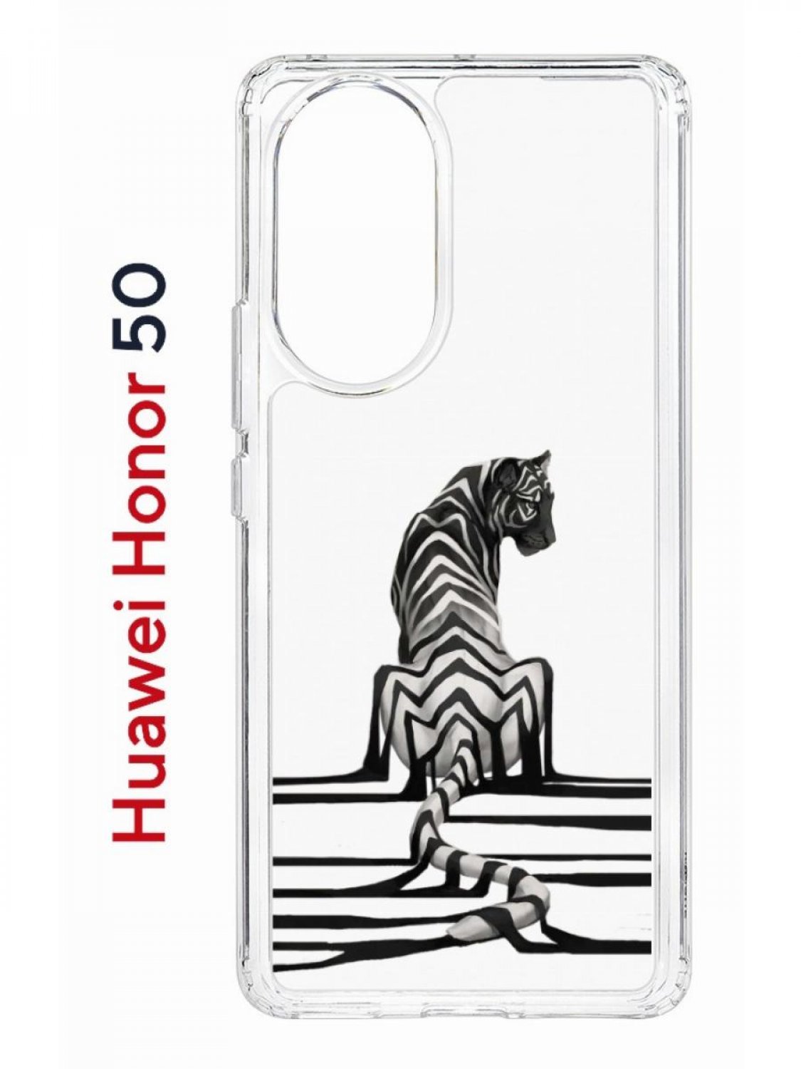 Чехол на Honor 50, Huawei Nova 9 с принтом Kruche Print Tiger, противоударный бампер
