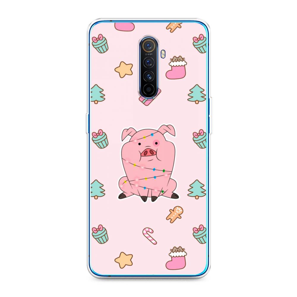 

Чехол на Realme X2 Pro "Розовая свинка", Розовый;зеленый, 251750-5