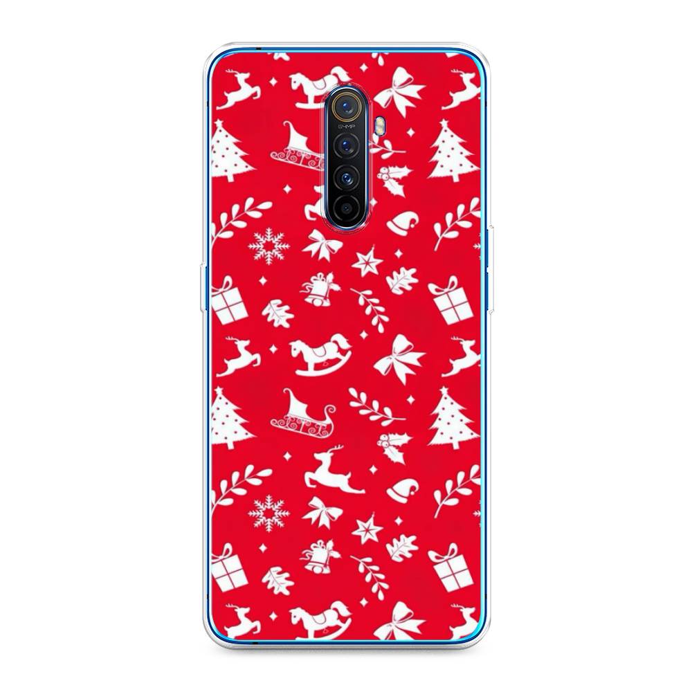 

Чехол на Realme X2 Pro "Красный новогодний фон", Красный;белый, 251750-5