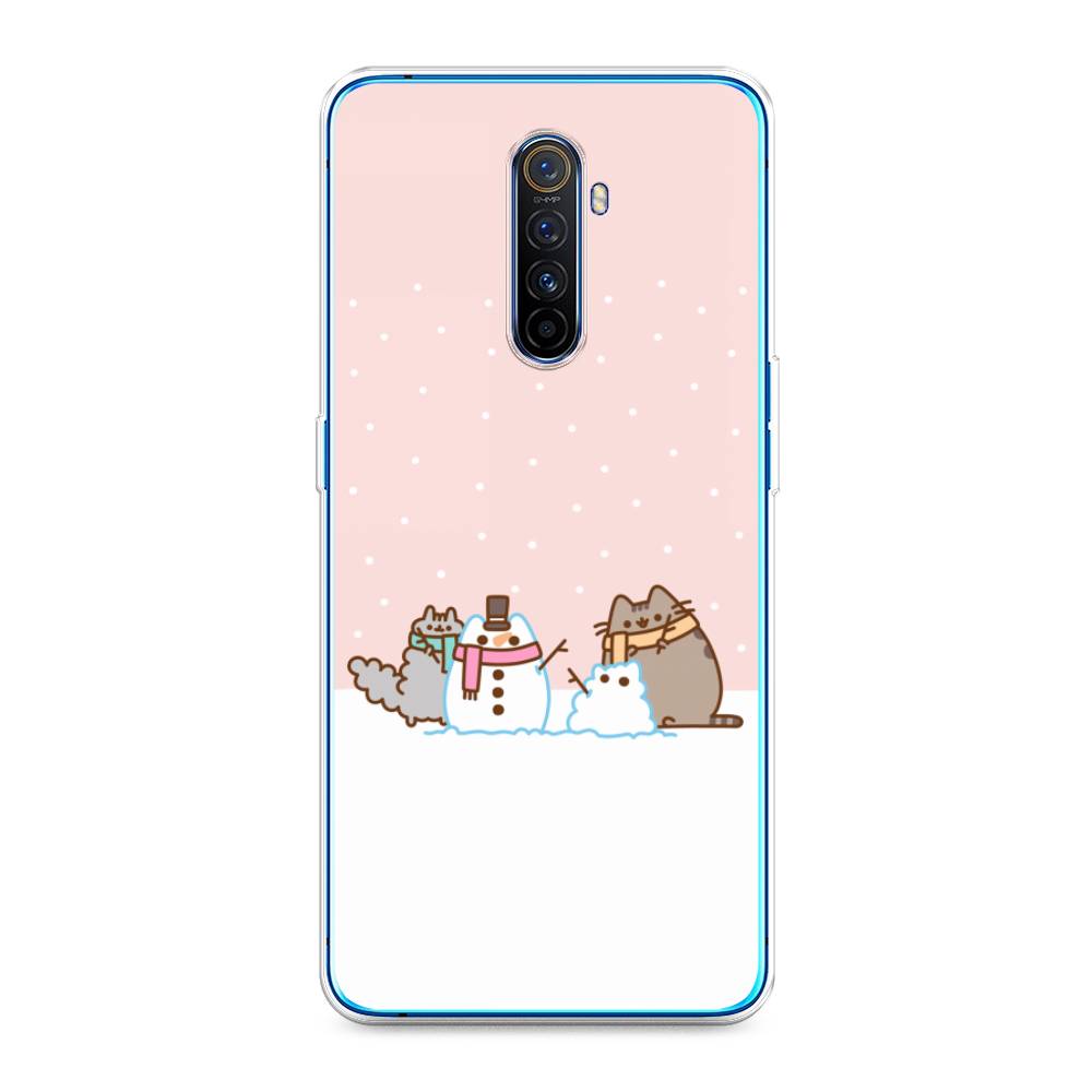

Чехол на Realme X2 Pro "Котики в снегу", Розовый;белый;серый, 251750-5