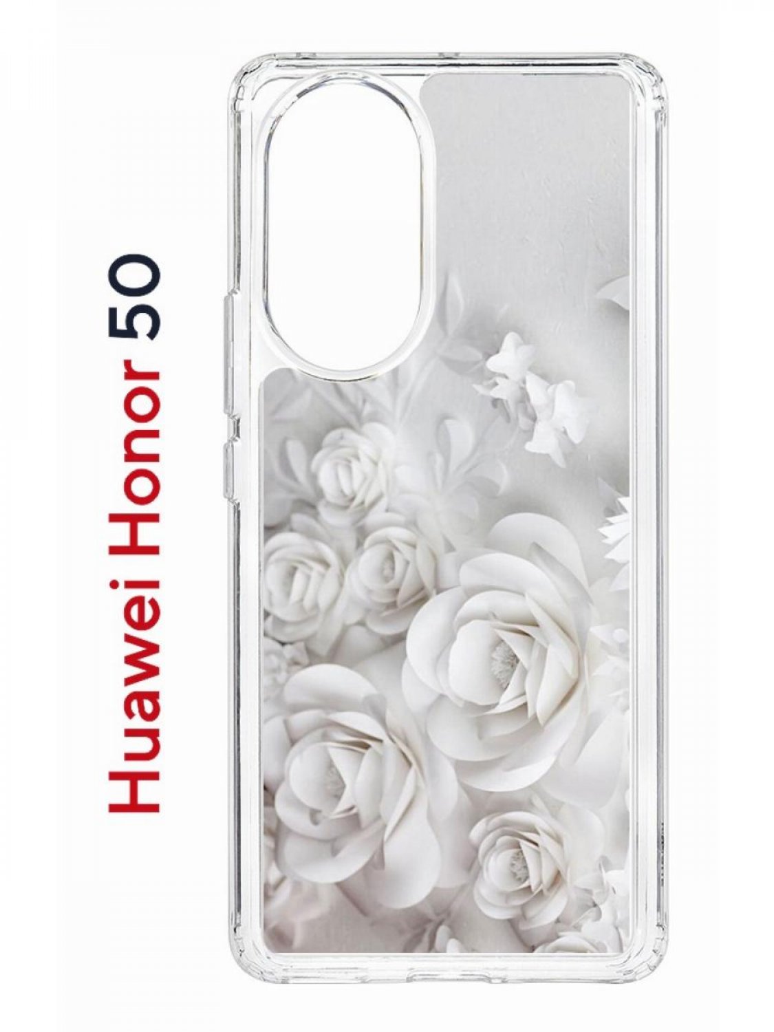 

Чехол на Honor 50, Huawei Nova 9 с принтом Kruche Print White roses, противоударный бампер, Прозрачный;белый;серый;серебристый, Хонор 50, Хуавей Нова 9