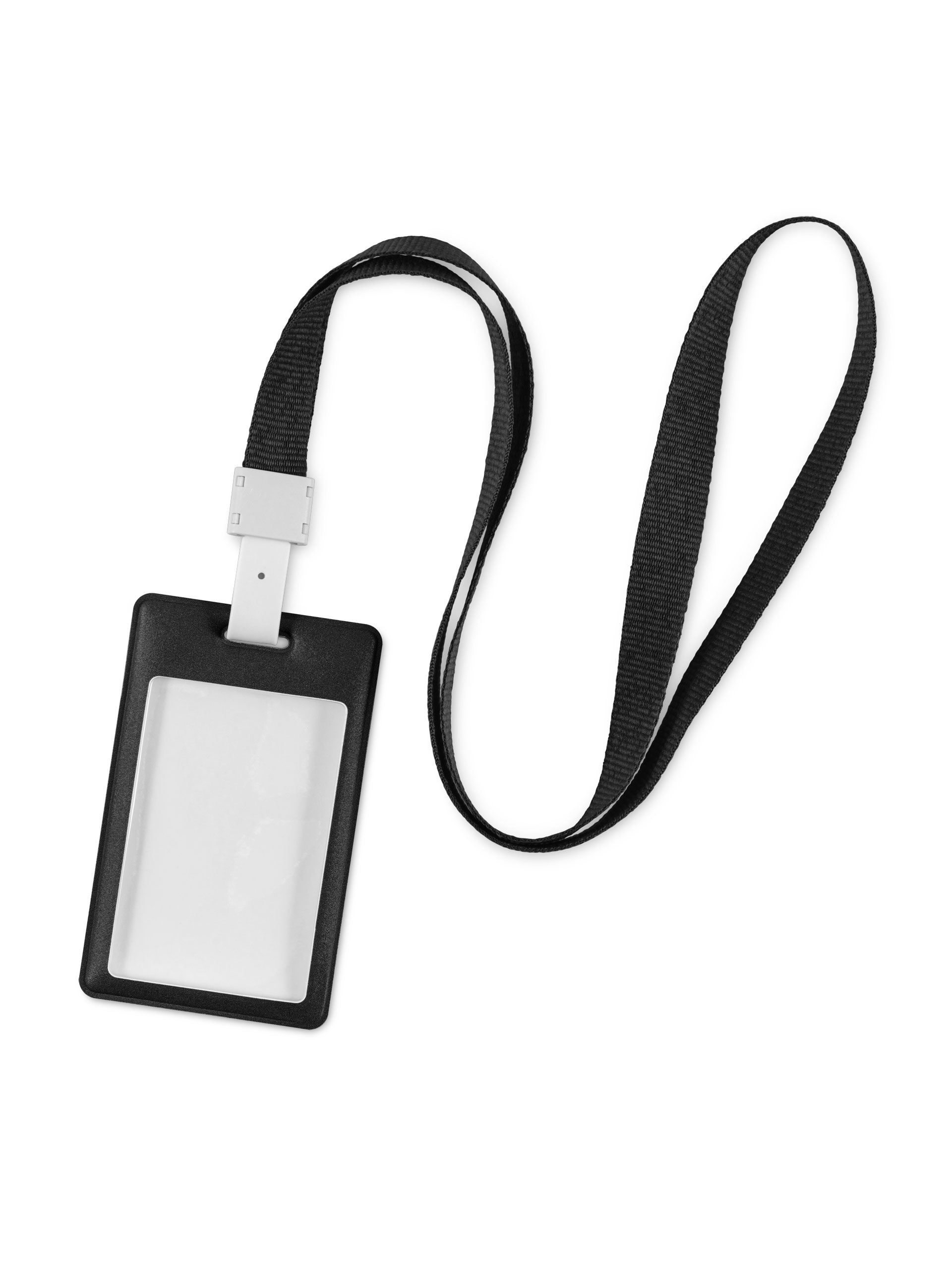 фото Лента для бейджа / держатель для бейджа с карманом для карты / пропуска flexpocket черная